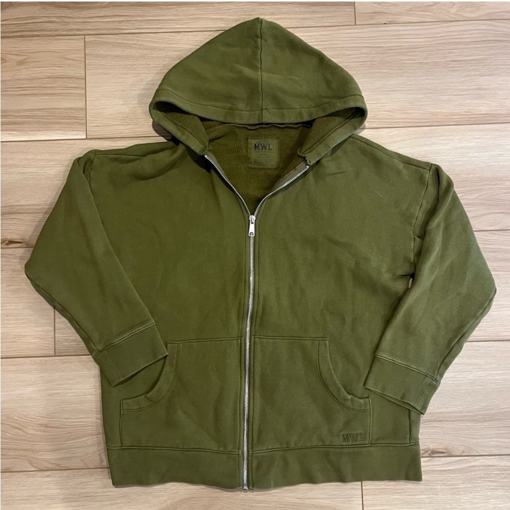Madewell MWL Green Zip Up Hoodie